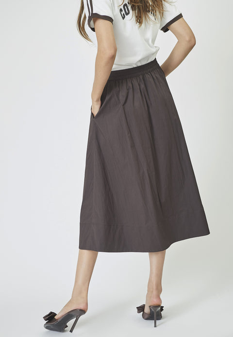 Cotton Crisp Midi Skirt