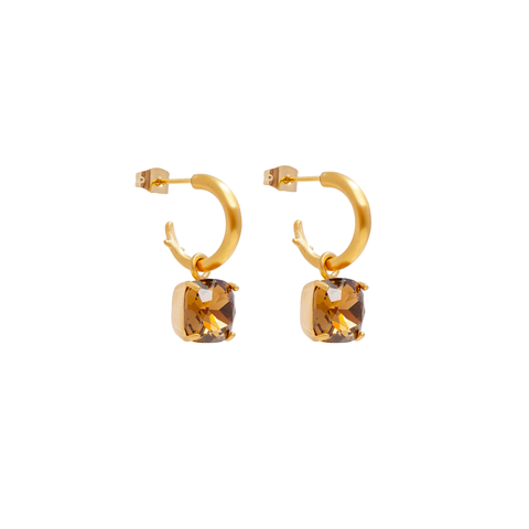 Carla Swarowski Earring Smokey Quarts