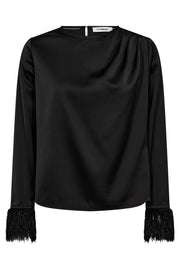 AdnaCC Drape Feather Blouse