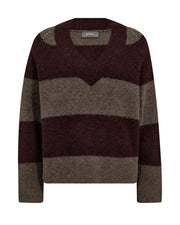 MMTaci Stripe LS V-Neck Knit