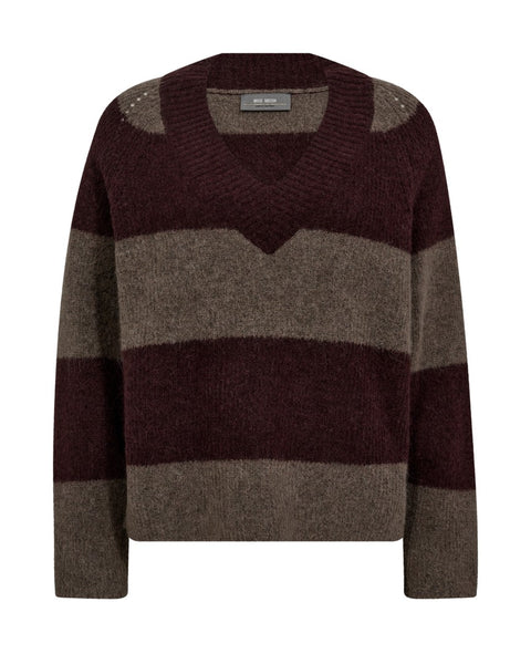 MMTaci Stripe LS V-Neck Knit