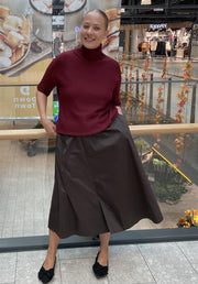 Cotton Crisp Midi Skirt