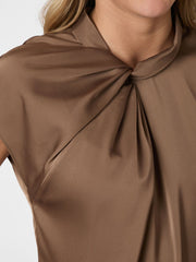Fleur Drapy Satin Blouse