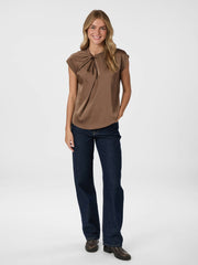 Fleur Drapy Satin Blouse