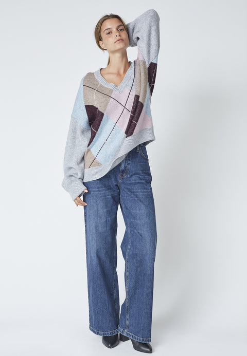 MajaCC Check V-Knit