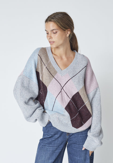 MajaCC Check V-Knit