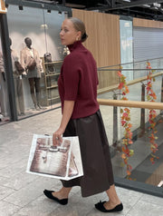 Cotton Crisp Midi Skirt