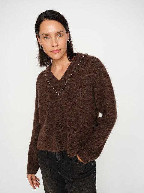 MMZora V-Neck Bead Knit