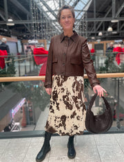 Viso Cow Print Skirt