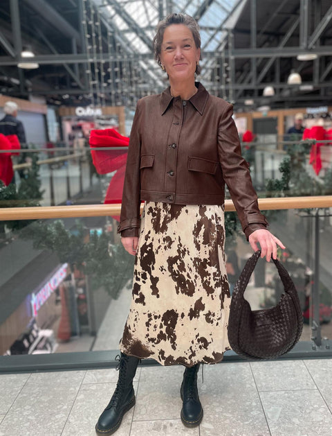 Viso Cow Print Skirt