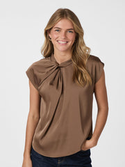 Fleur Drapy Satin Blouse